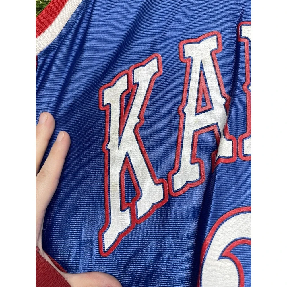 Vintage Dodger Kansas Jayhawks Basketball Jersey Mens XL #21 Joel Embiid Blue